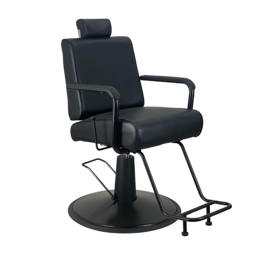 Cyrus Upholstery Reclining Salon Chair - Black