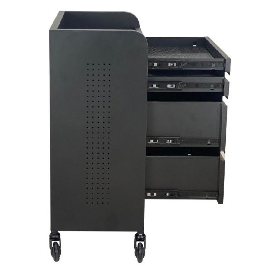 Fusion PLUS 4 Drawer Hairdressing Beauty Trolley - Black