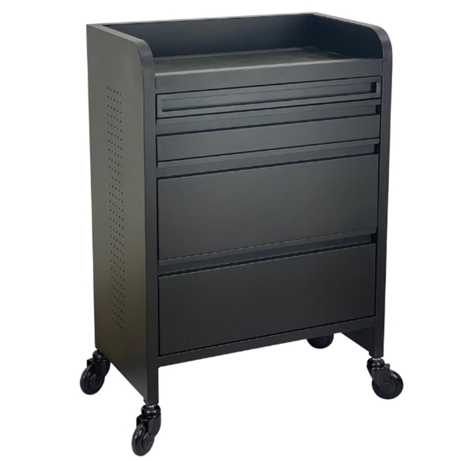 Fusion PLUS 4 Drawer Hairdressing Beauty Trolley - Black
