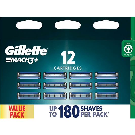 Gillette Mach3+ Razor Blades 12 Pack