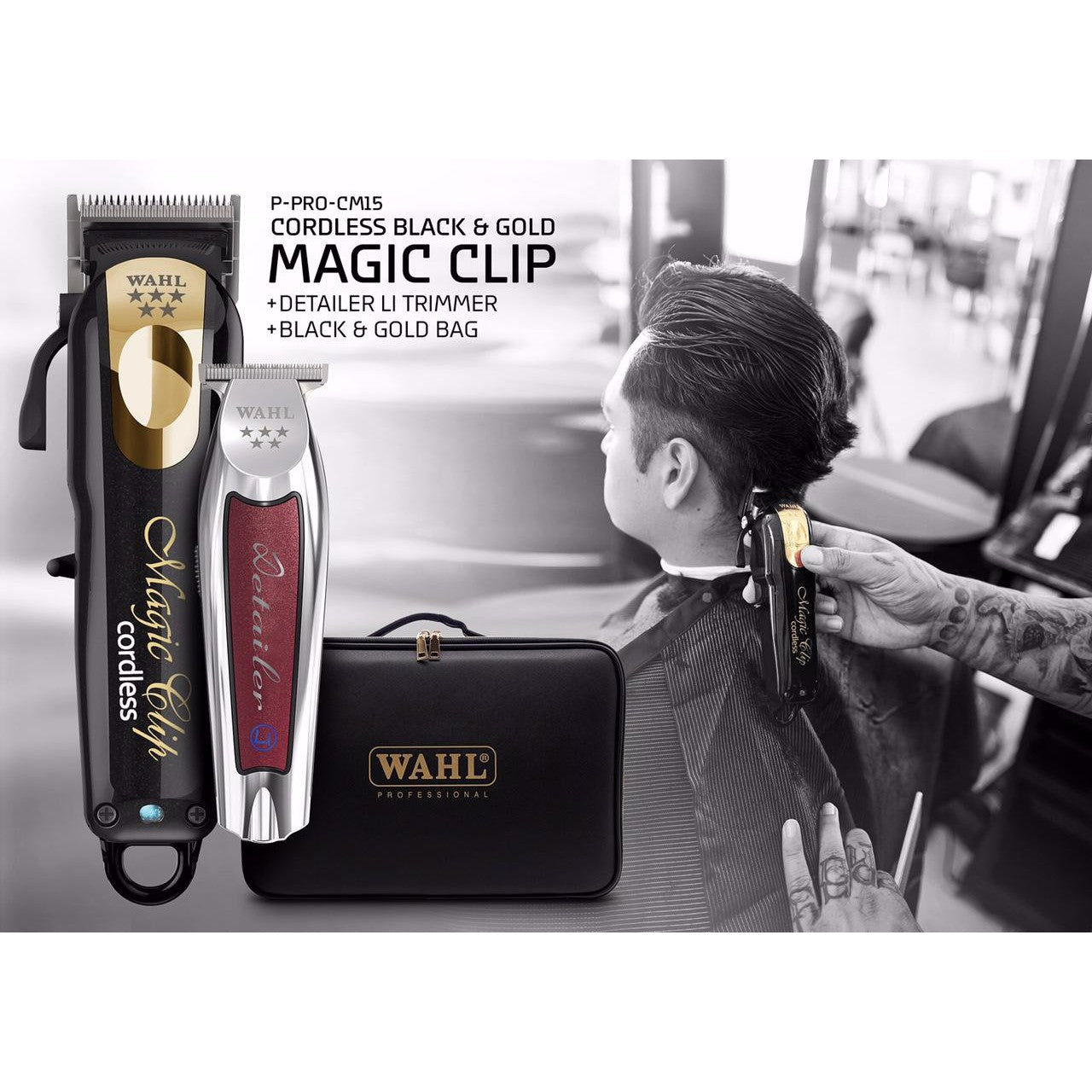 Wahl Magic Clip Black & Gold and Detailer Li Combo