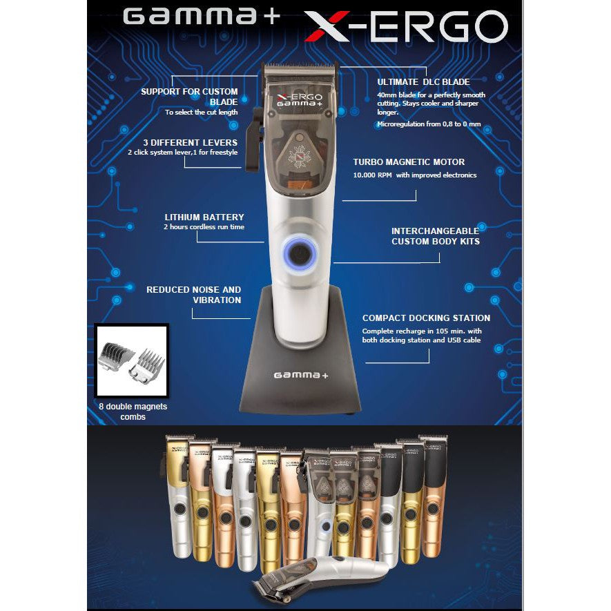Gamma + X-Ergo Clipper, Trimmer, Shaver Trio